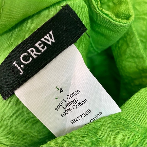 J CREW Green Halter Dress Cotton Sun Dress Size 4 Fit & Flare vacation wedding - Picture 8 of 9